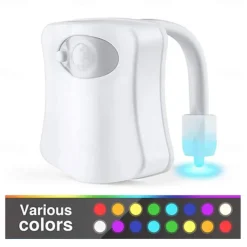 Toilet Night Light PIR Motion Sensor Toilet Lights LED Washroom Night Lamp 16/8 Colors Toilet Bowl Lighting For Bathroom Washroom