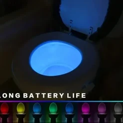 Toilet Night Light PIR Motion Sensor Toilet Lights LED Washroom Night Lamp 16/8 Colors Toilet Bowl Lighting For Bathroom Washroom