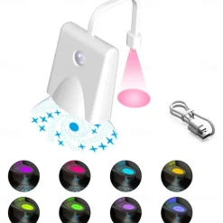 Toilet Night Light Rechargeable Motion Sensor Activated Color Changing LED Light for Bathroom Cool Fun Bathroom Decor Accessory
