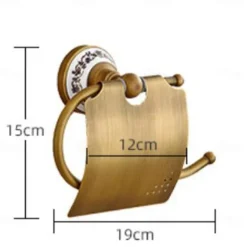 Toilet Paper Holders Contemporary Brass with Ceramic Carved Design Roll Paper Holders Wall Mounted 1pc