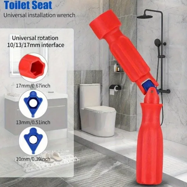 Toilet Seat Accessory Tool, Universal Toilet Seat Mount Key, Toilet Seat Repair Wrench, 10/13/17mm Professional Universal Plastic High Strength Mounting Key