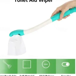 Toilet Tissue Aids Tools,Bottom Wiper,Tissue Grip Long Handle Reach Comfort Aid Holder Toilet Paper Toilet Aid Self Wipe Helper