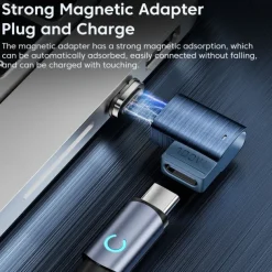 Toocki 100W USB-C To Type-C Magnetic Adapter 2 in 1 PD Fast Charging Type-C Connector Data Sync 90 Degree USB-C Magnet Converter