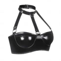 Top Harness Bra Glossy Finish Women's Shinny Leather Fetish Wet Look Costume for Nightclub Pride Parade Pride Month Halloween Carnival Adults'