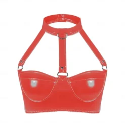 Top Harness Bra Glossy Finish Women's Shinny Leather Fetish Wet Look Costume for Nightclub Pride Parade Pride Month Halloween Carnival Adults'