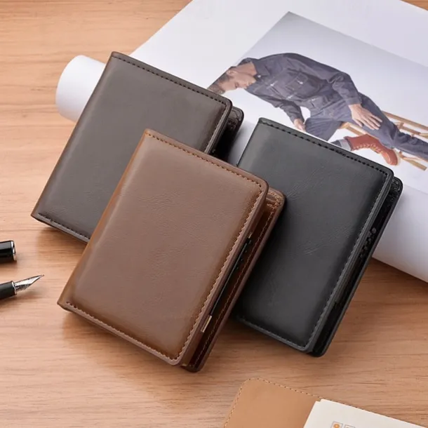 Top Quality Short Smart Male Wallet Leather RFID Wallet Men Anti-theft Card Holder Card Small Coin Purse Pocket