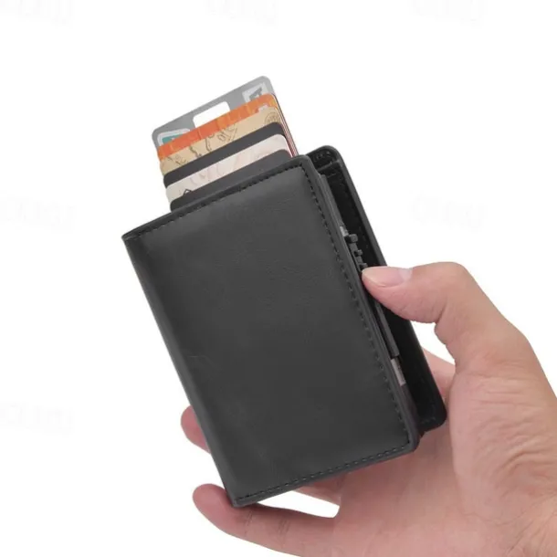 Top Quality Short Smart Male Wallet Leather RFID Wallet Men Anti-theft Card Holder Card Small Coin Purse Pocket