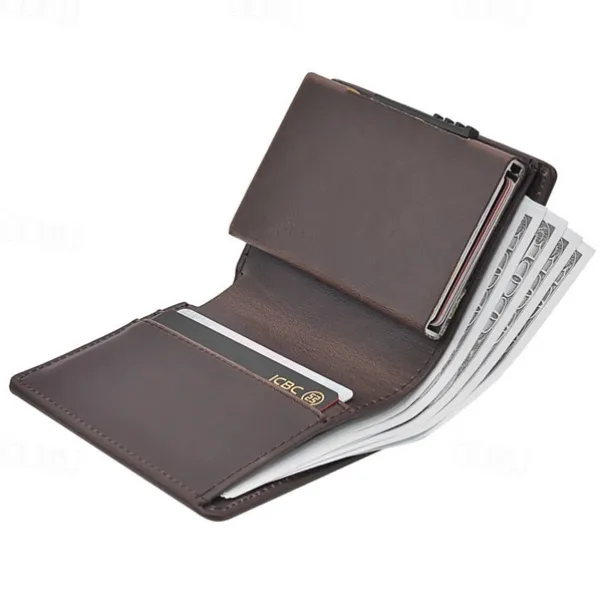 Top Quality Short Smart Male Wallet Leather RFID Wallet Men Anti-theft Card Holder Card Small Coin Purse Pocket