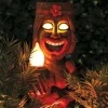 Totem Ornament Outdoor Miniature LED Light Resin Standing Lawn Solar Powered Garden Figurine Tiki Gift Porch Lifelike Craft 1PC