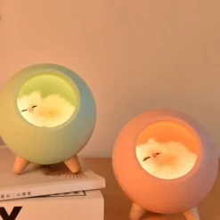 Touch Dimming Kitten Night Light Pet House Atmosphere LED Night Light Cat House Touch Dimming Table Lamp For Kids Bedroom Gifts