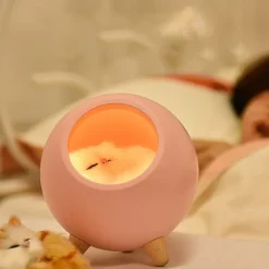Touch Dimming Kitten Night Light Pet House Atmosphere LED Night Light Cat House Touch Dimming Table Lamp For Kids Bedroom Gifts
