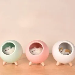 Touch Dimming Kitten Night Light Pet House Atmosphere LED Night Light Cat House Touch Dimming Table Lamp For Kids Bedroom Gifts