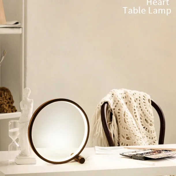 Touch Dimming LED Table Lamp Bedroom Circular Desk Lamp Living Room Black/White USB Powered Dimmable Bedside Lamp Round Night Light For Bedroom Decoration Lighting