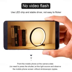 Touch Dimming LED Table Lamp Bedroom Circular Desk Lamp Living Room Black/White USB Powered Dimmable Bedside Lamp Round Night Light For Bedroom Decoration Lighting