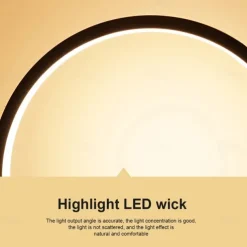 Touch Dimming LED Table Lamp Bedroom Circular Desk Lamp Living Room Black/White USB Powered Dimmable Bedside Lamp Round Night Light For Bedroom Decoration Lighting