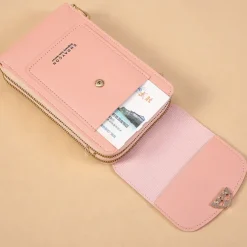 Touch Screen Mobile Phone Bag, Mini Flap Crossbody Bag, Fashion Faux Leather Purse, Vertical Wallet With Card Slots