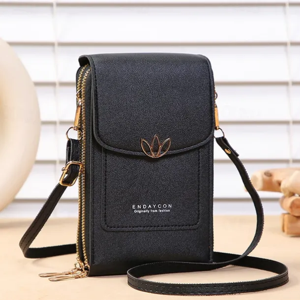 Touch Screen Mobile Phone Bag, Mini Flap Crossbody Bag, Fashion Faux Leather Purse, Vertical Wallet With Card Slots