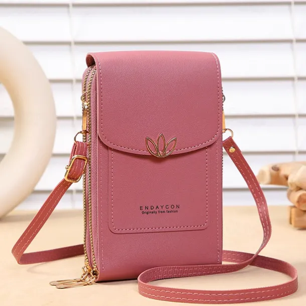 Touch Screen Mobile Phone Bag, Mini Flap Crossbody Bag, Fashion Faux Leather Purse, Vertical Wallet With Card Slots