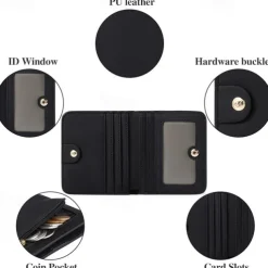 Toughergun Womens Rfid Blocking Small Compact Bifold Luxury Genuine Leather Pocket Wallet Ladies Mini Purse with ID Window