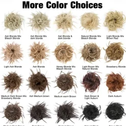 Tousled Updo Messy Bun Hairpiece Hair Extension Ponytail with Elastic Rubber Band Updo Ponytail Hairpiece Synthetic Hair Extensions Scrunchies Ponytail Hairpieces for Women