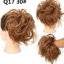Tousled Updo Messy Bun Hairpiece Hair Extension Ponytail with Elastic Rubber Band Updo Ponytail Hairpiece Synthetic Hair Extensions Scrunchies Ponytail Hairpieces for Women