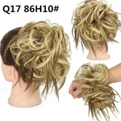 Tousled Updo Messy Bun Hairpiece Hair Extension Ponytail with Elastic Rubber Band Updo Ponytail Hairpiece Synthetic Hair Extensions Scrunchies Ponytail Hairpieces for Women