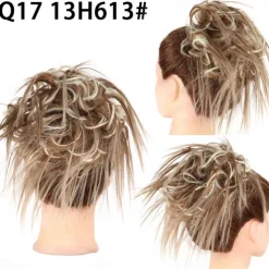 Tousled Updo Messy Bun Hairpiece Hair Extension Ponytail with Elastic Rubber Band Updo Ponytail Hairpiece Synthetic Hair Extensions Scrunchies Ponytail Hairpieces for Women