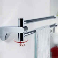 Towel Bar / Bathroom Shelf Foldable / Retractable Cable / Multilayer Contemporary / Modern Brass / Zinc Alloy / Metal 1pc - Bathroom Single / Double / 1-Towel Bar Wall Mounted