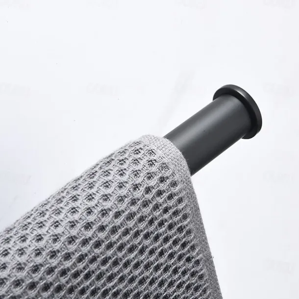 Towel Bar and Towel Rack with Hooks New Design Stainless Steel Bathroom Towel Rack Wall Mounted Painted Finishes 1pc