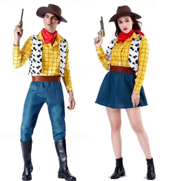 Toy Story Cowgirl Cowboy Woody Cosplay Costume Halloween Group Couples Costumes Adults' Men's Women's Cosplay Costumes Halloween Carnival Masquerade Easy Carnival Costume