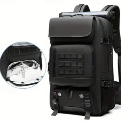 Travel Backpack For Men Waterproof 17 Inch Business Laptop Backpack With Separate Shoe Bag Hidden USB Charging Port 50L Outdoors Trekking Backpack For Woman Hiking Camping Backpack