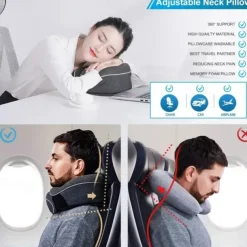 Travel Neck Pillow Memory Foam Pillow Airplane Pillow Neck Cushion U Shaped Travel Healthcare Memory Foam For Family And Travel