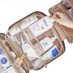 Travel Toiletry Bag for Women & Men, Waterproof Makeup Bag with Hanging Hook and Multiple Pockets, Cosmetic Bags for Women, Travel Essentials,