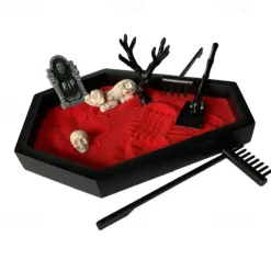 Tray Garden with Sand Spooky Goth Decor for Tables Desk Home Red Creepy Set Home Decor Other Home Decor