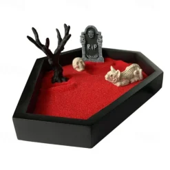 Tray Garden with Sand Spooky Goth Decor for Tables Desk Home Red Creepy Set Home Decor Other Home Decor