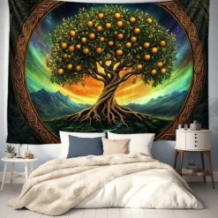 Tree of Life Hanging Tapestry Wall Art Large Tapestry Mural Decor Photograph Backdrop Blanket Curtain Home Bedroom Living Room Decoration