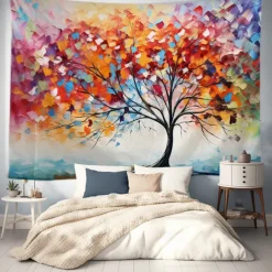 Tree of Life Hanging Tapestry Wall Art Large Tapestry Mural Decor Photograph Backdrop Blanket Curtain Home Bedroom Living Room Decoration