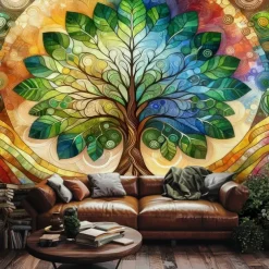 Tree of Life Hanging Tapestry Wall Art Large Tapestry Mural Decor Photograph Backdrop Blanket Curtain Home Bedroom Living Room Decoration