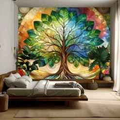 Tree of Life Hanging Tapestry Wall Art Large Tapestry Mural Decor Photograph Backdrop Blanket Curtain Home Bedroom Living Room Decoration