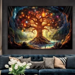 Tree Of Life Wall Art Canvas Tree Prints and Posters Pictures Decorative Fabric Painting For Living Room Pictures No Frame