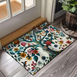 Tree of Life with Birds Doormat Floor Mats Washable Rugs Kitchen Mat Non-Slip Oil Proof Rug Indoor Outdoor Mat Bedroom Decor Bathroom Mat Entrance Rug