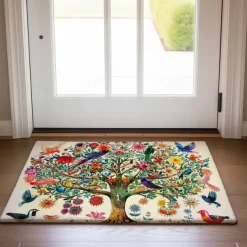 Tree of Life with Birds Doormat Floor Mats Washable Rugs Kitchen Mat Non-Slip Oil Proof Rug Indoor Outdoor Mat Bedroom Decor Bathroom Mat Entrance Rug