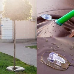 Tree Watering Bag Slow Release Tree Watering Ring Tree Watering System Automatic Drip System Kit PVC Drip Irrigation Water Pouch for Planting Gardening Trees and Shrubs