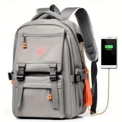 Trend-Brand Backpack Men'S Large Capacity Multi-Functional Waterproof Oxford Cloth Students Computer Bag Simple Business Bag, Back to School Gift