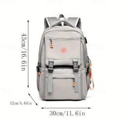 Trend-Brand Backpack Men'S Large Capacity Multi-Functional Waterproof Oxford Cloth Students Computer Bag Simple Business Bag, Back to School Gift