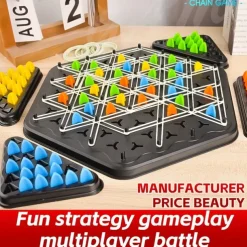 Triangular Chain Mastermind - Develops Logical Thinking and Problem-Solving Skills Fun Multiplayer Desktop Puzzle Game for Kids Durable Plastic Construction Ideal for Early Learners Aged 3-6 Enhan