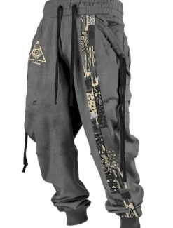 Tribal Bandana Print Vintage Men's 3D Print Sweatpants Pants Trousers Outdoor Street Casual Daily Polyester Black Red Blue S M L Mid Waist Elasticity Pants