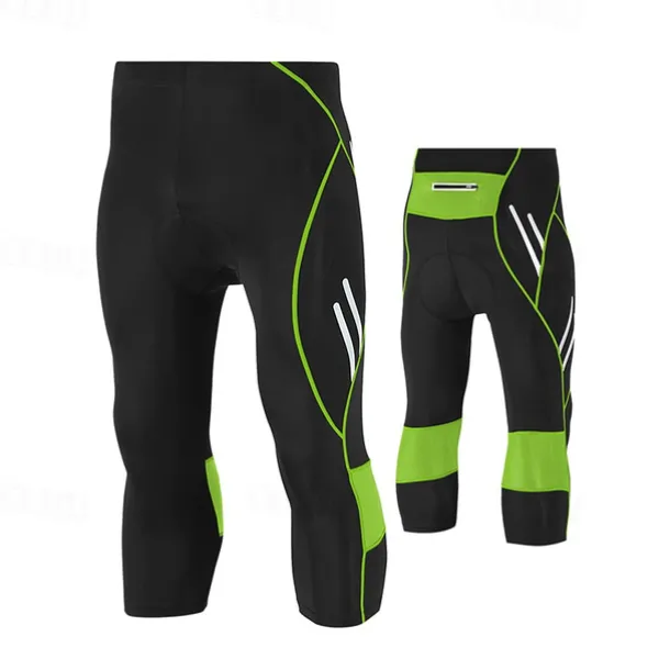 TRYSIL Men's Cycling Road Shorts Cycling 3/4 Tights Bike Pants / Trousers Mountain Bike MTB Road Bike Cycling Sports Solid Colored Breathable Comfortable Black Blue Polyester Clothing Apparel Bike