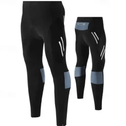 TRYSIL Men's Cycling Tights Bike Pants / Trousers Padded Shorts / Chamois Mountain Bike MTB Road Bike Cycling Sports Moisture Permeability Stretch Lightweight Back Pocket Navy Black Spandex Clothing
