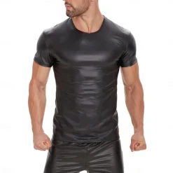 T-shirt Skin Suit Carnival Costume Men's Matte Spandex Costume for Performance Club Pole Dance Halloween Carnival Adults'